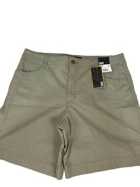 Lee Womens Bermuda Shorts Size 16 Mushroom Beige Casual Stretch Cotton Blend